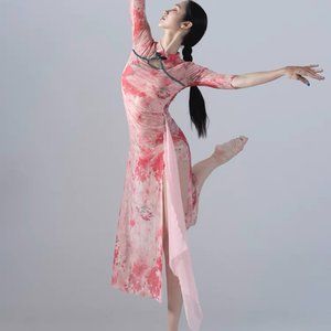 New Pink Cheongsam | Chinese classical dancing dress | Performance clothing